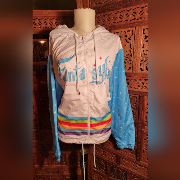 Disney Jackets & Blazers - NWT Disney Fantasyland Classic Hooded Windbreaker with Rainbow Stripe, Size XL